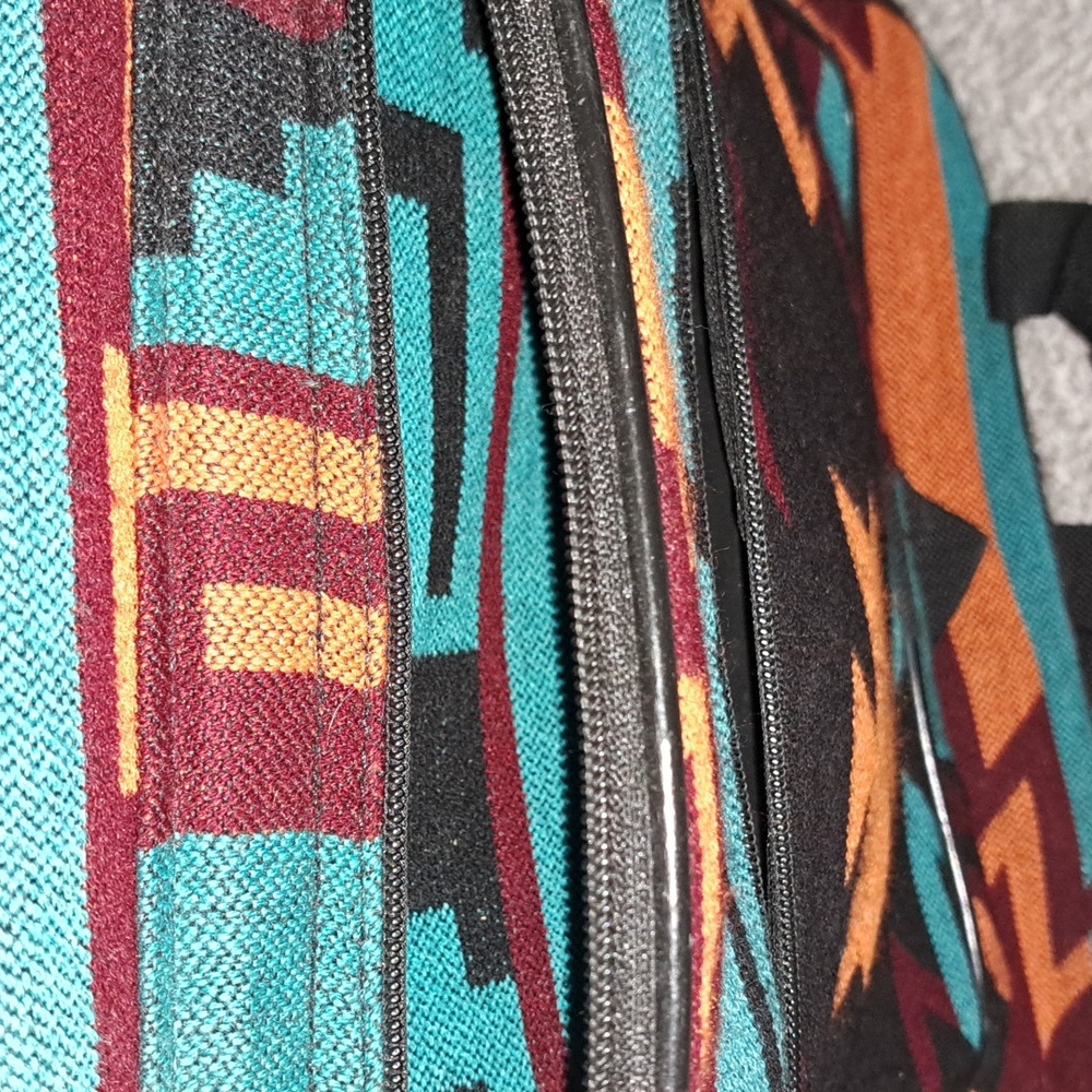 Tribal Patterned Backpack in Teal and Orange 100% Wool NWOT - Picture 4 of 7